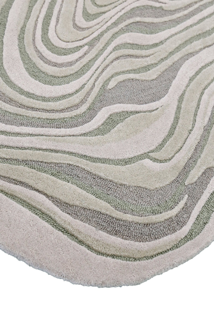 Fossil Modern Style Ivory Hand Tufted 5x7 Wool Rug - The Rug Decor