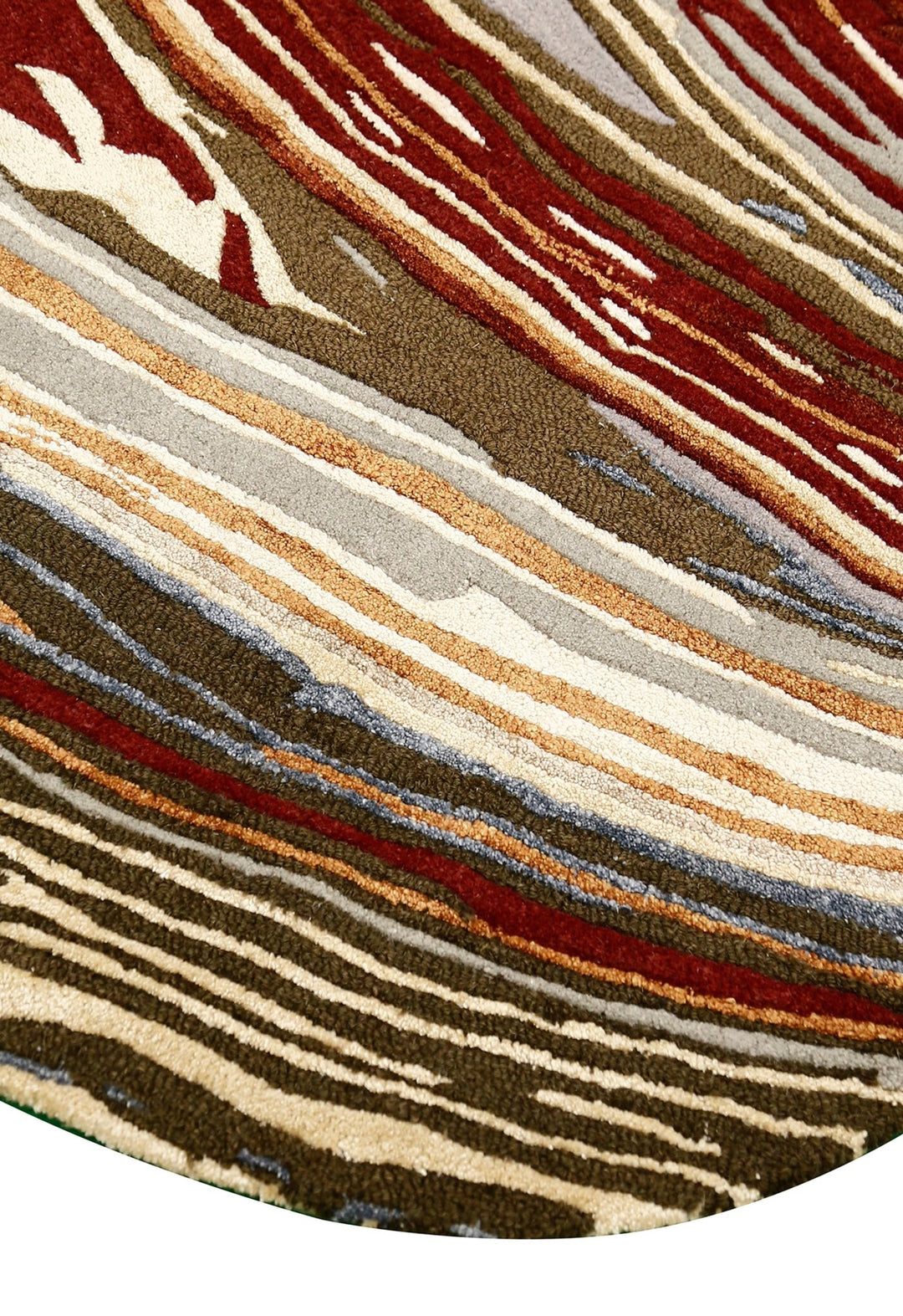 Fossil Modern Terracotta Maroon And Beige Hand Tufted 5x8 Wool Rug - The Rug Decor