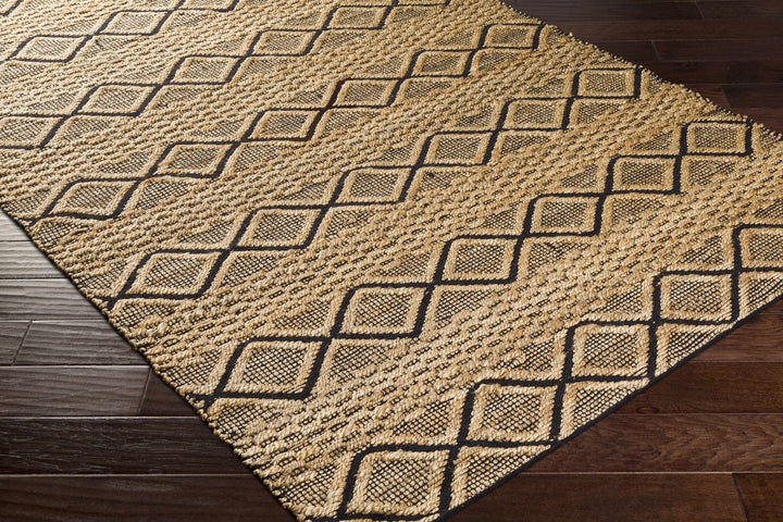 Foxrock Tan And Black Modern Style Hand Woven Area Rug