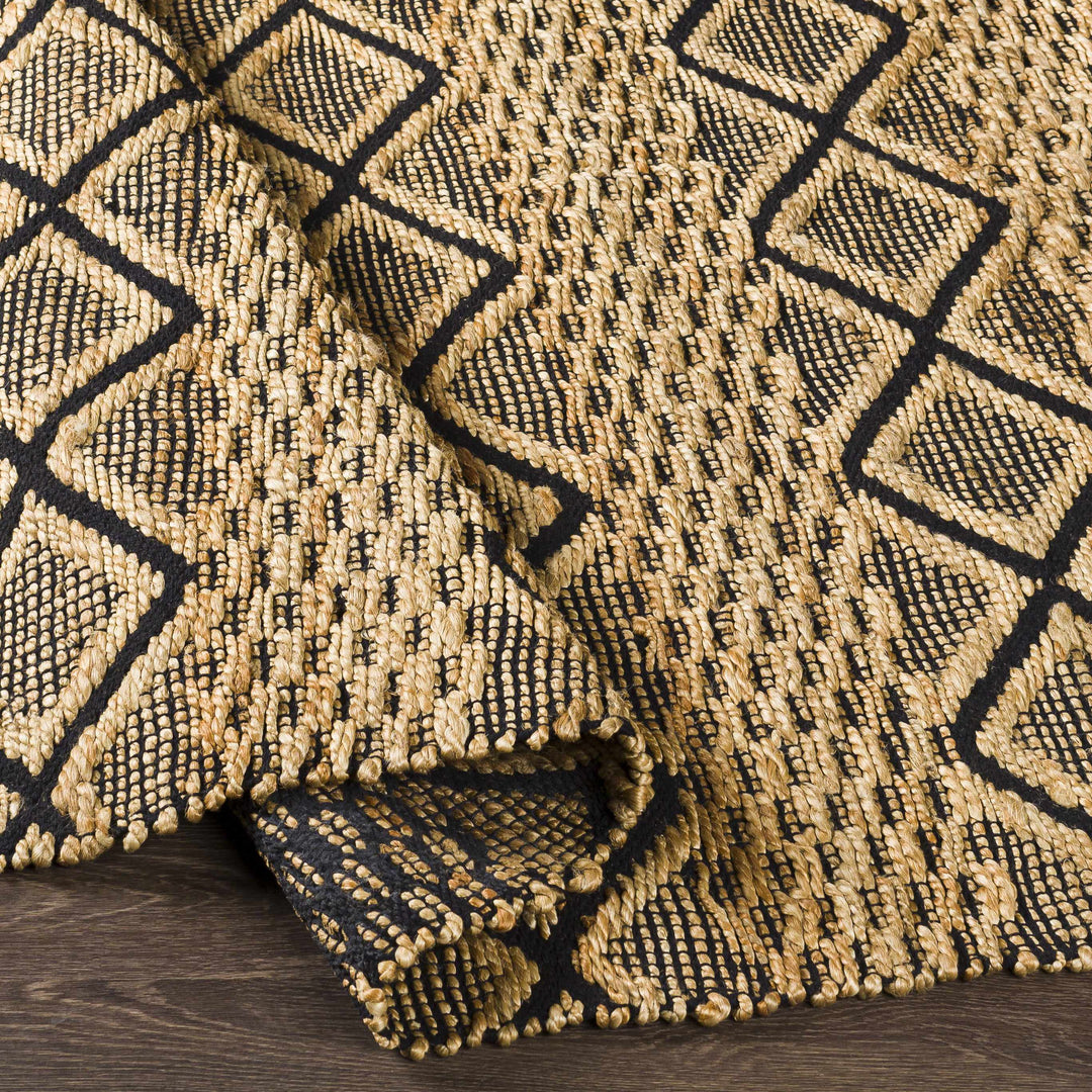 Foxrock Tan And Black Modern Style Hand Woven Area Rug
