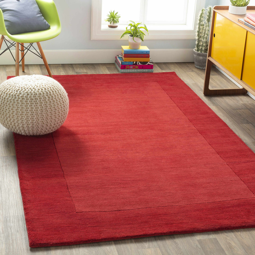 Francisco Modern Style Red Hand Loom Wool Area Rug