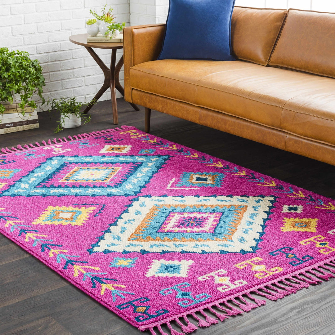 Franktown Bohemian Style Pink & Ivory Area Rug - The Rug Decor