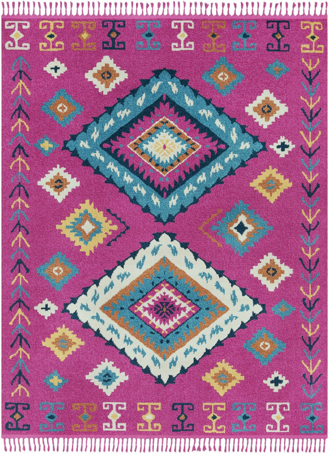 Franktown Bohemian Style Pink & Ivory Area Rug - The Rug Decor