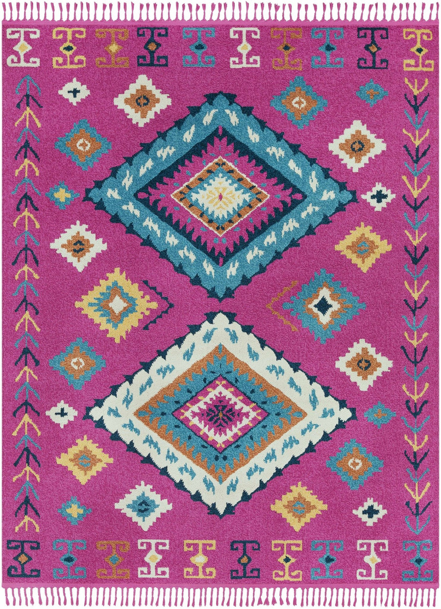 Franktown Bohemian Style Pink & Ivory Area Rug - The Rug Decor