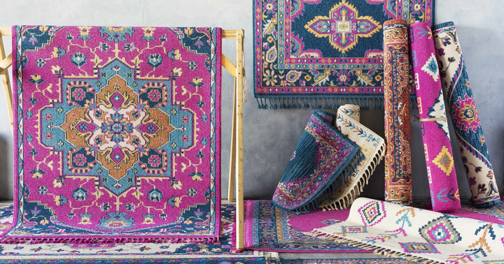 Franktown Bohemian Style Pink & Ivory Area Rug - The Rug Decor
