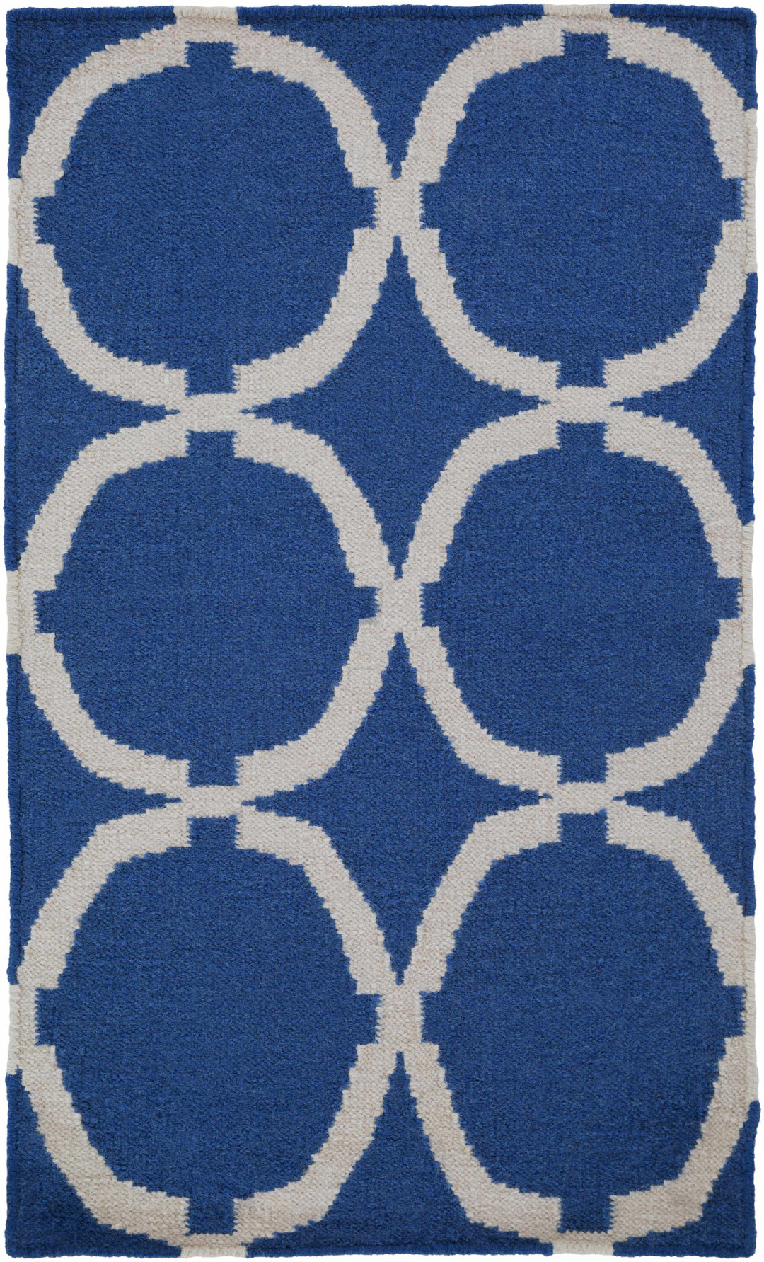 Fraserburgh Contemporary Geometrical Blue Hand Woven Area Rug