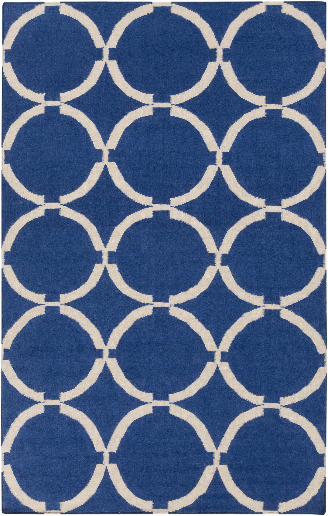 Fraserburgh Contemporary Geometrical Blue Hand Woven Area Rug