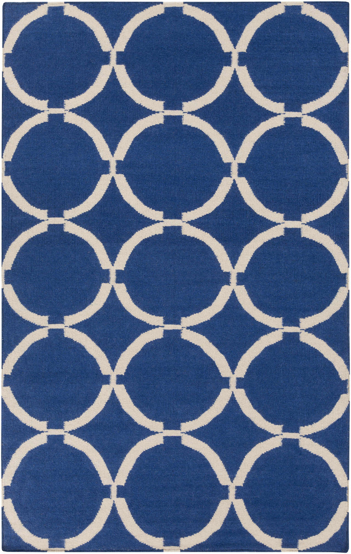 Fraserburgh Contemporary Geometrical Blue Hand Woven Area Rug