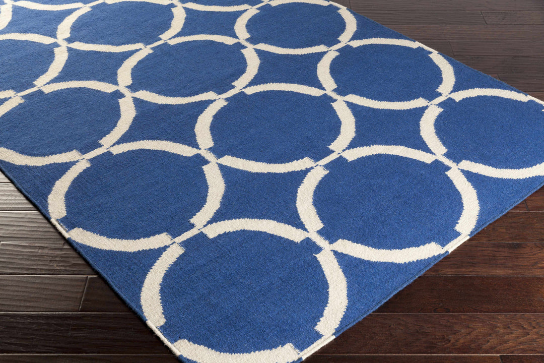 Fraserburgh Contemporary Geometrical Blue Hand Woven Area Rug