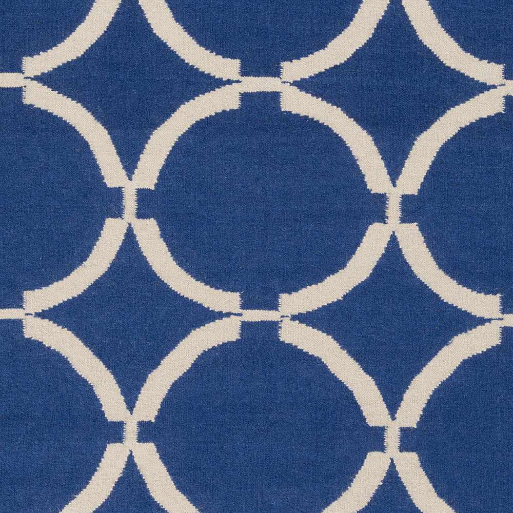 Fraserburgh Contemporary Geometrical Blue Hand Woven Area Rug
