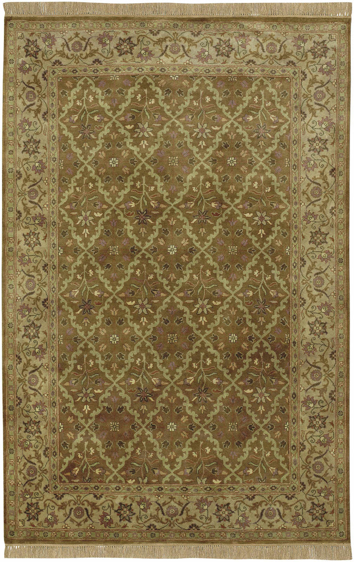 Fordsville Traditional Style Olive Hand Knotted Area Rug