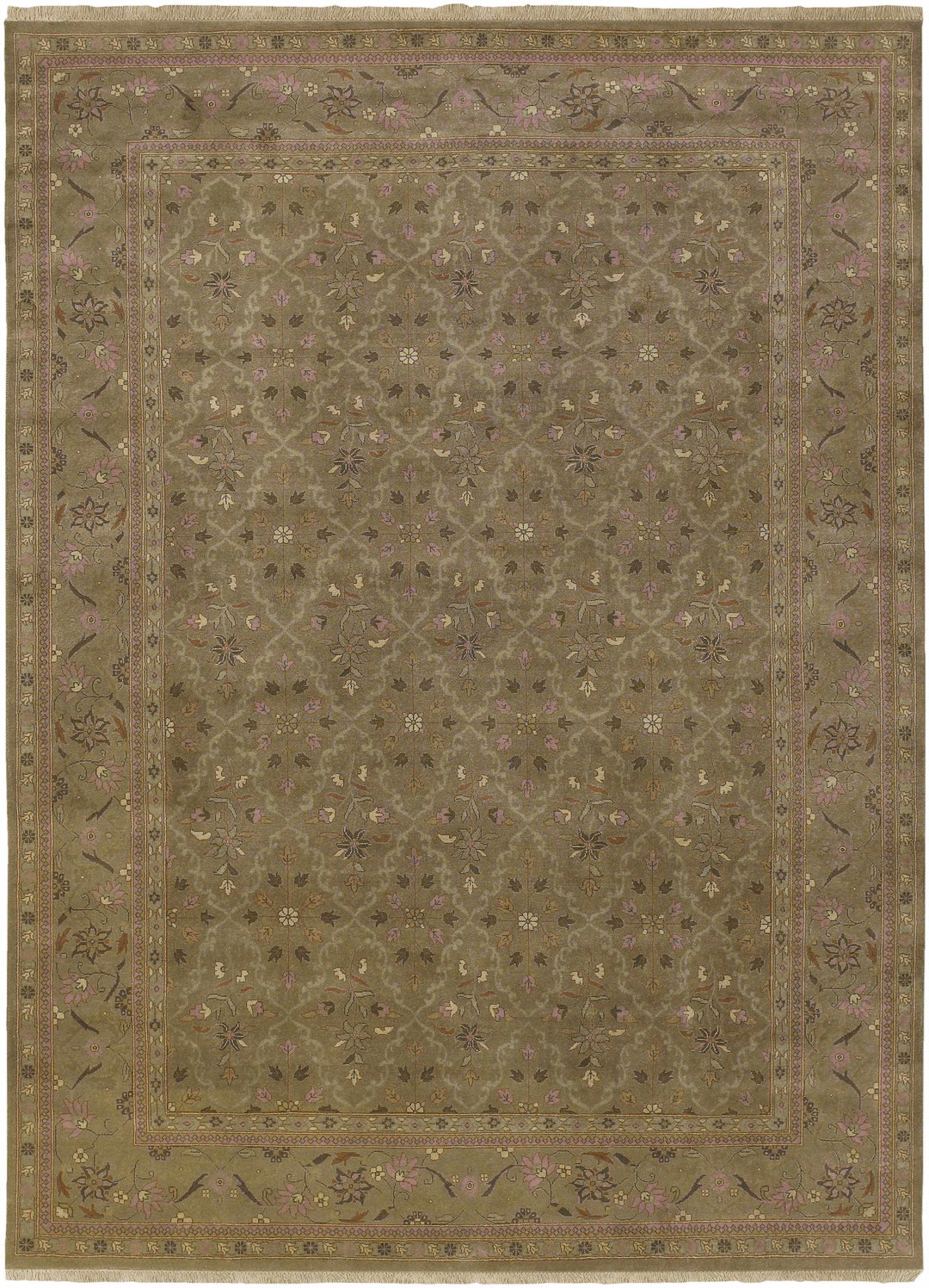Fordsville Traditional Style Olive Hand Knotted Area Rug