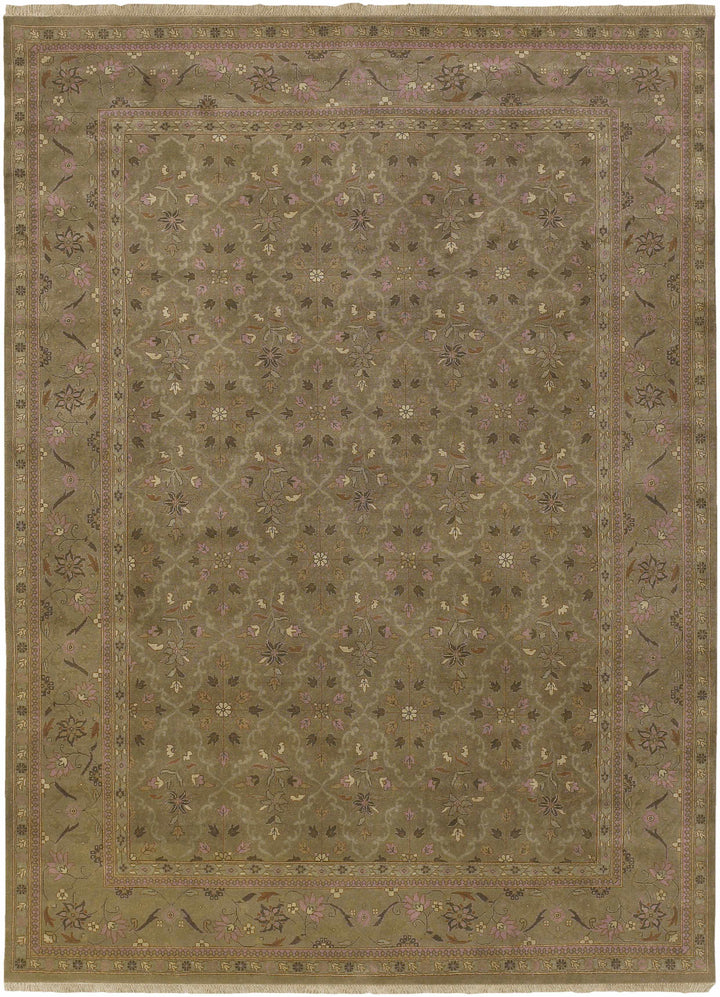 Fordsville Traditional Style Olive Hand Knotted Area Rug