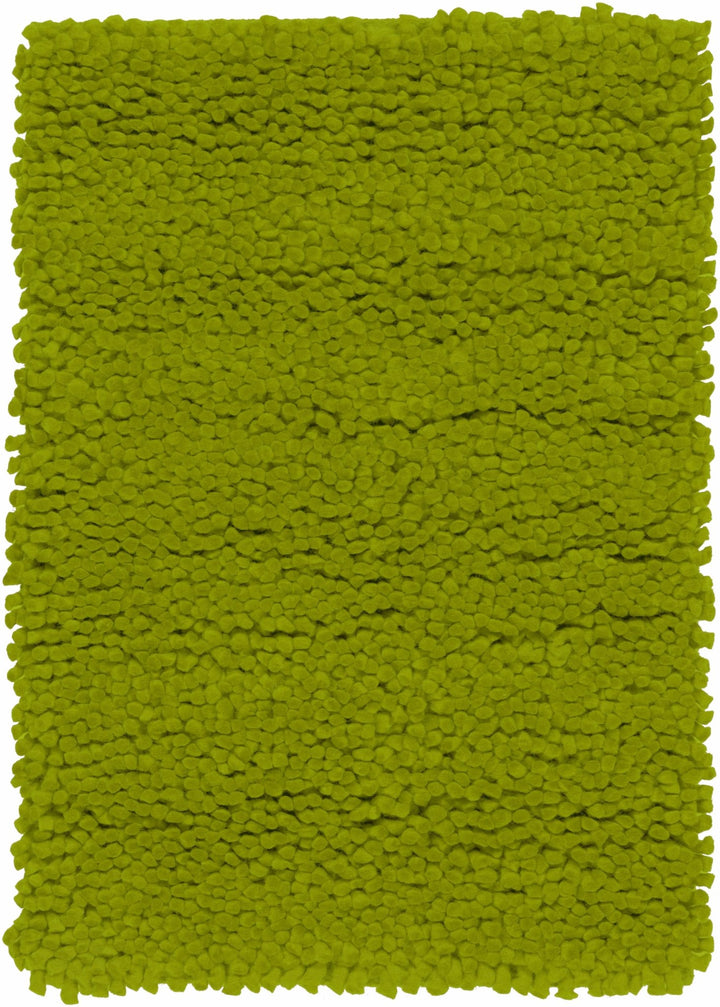 Frederika Modern Solid Olive Wool Shag Rug - The Rug Decor