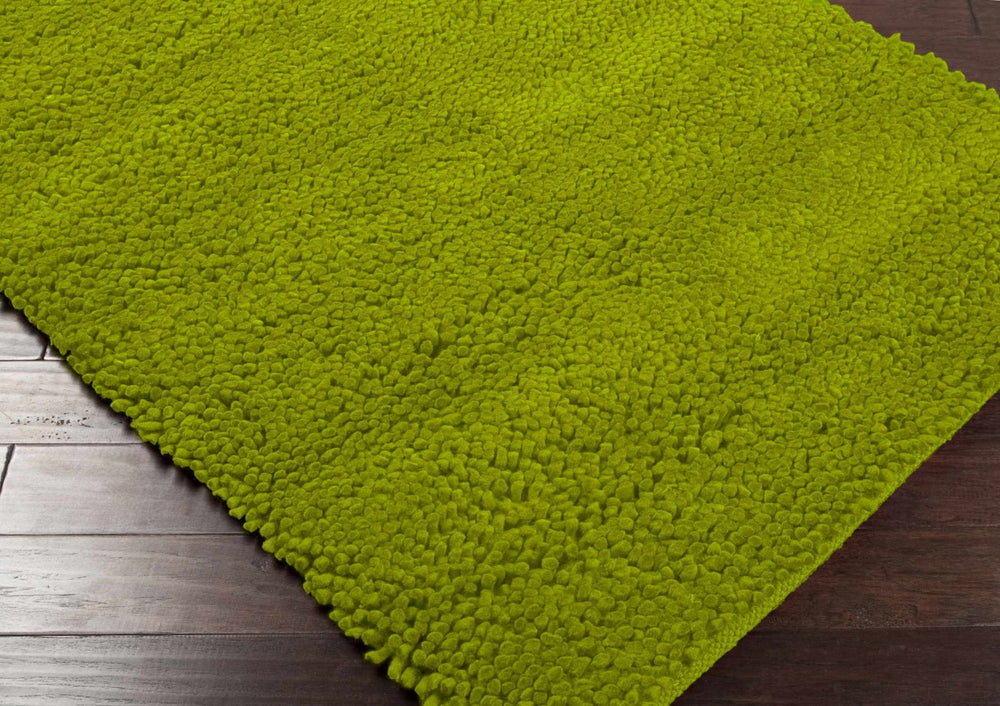 Frederika Modern Solid Olive Wool Shag Rug - The Rug Decor