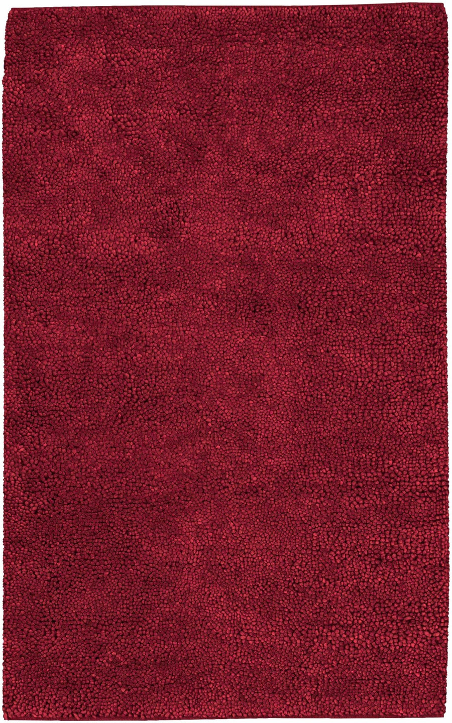 Frederika Solid Design Dark Red Hand Woven Wool Shag Rug - The Rug Decor
