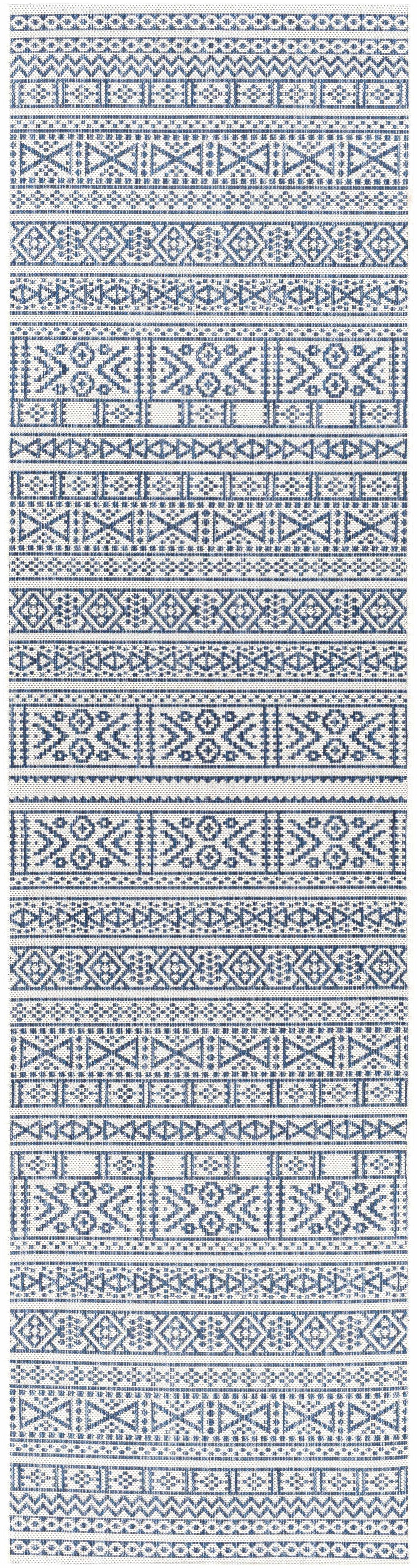 Freshwater Ivory And Blue Modern Style Outdoor Area Rug