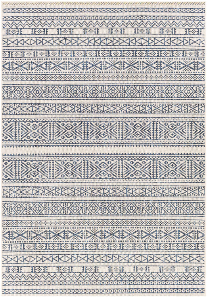 Freshwater Ivory And Blue Modern Style Outdoor Area Rug