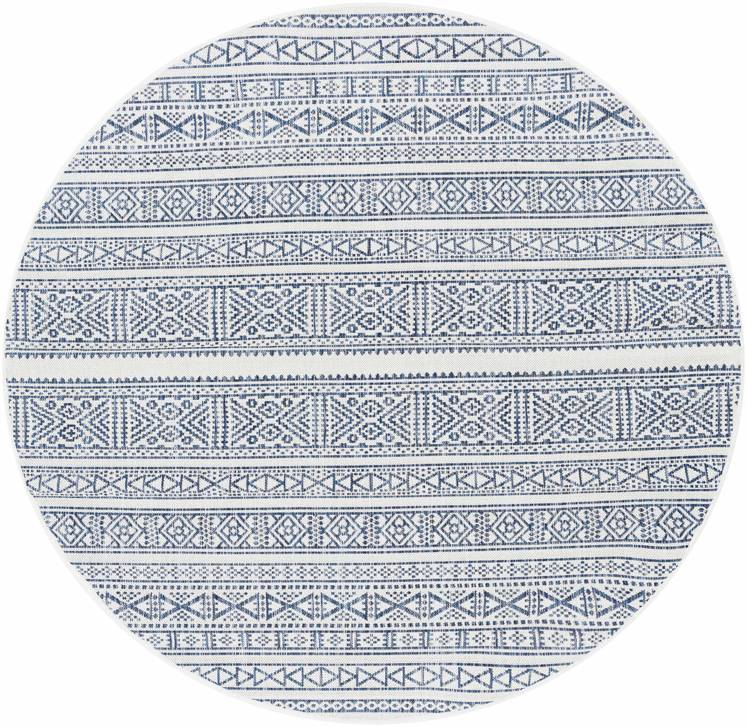 Freshwater Ivory And Blue Modern Style Outdoor Area Rug