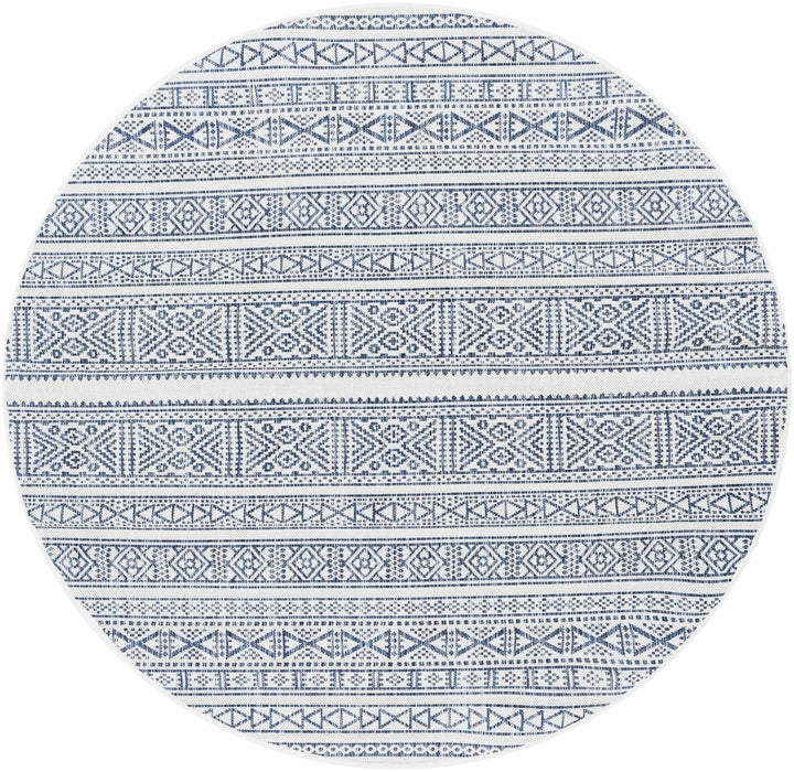 Freshwater Ivory And Blue Modern Style Outdoor Area Rug