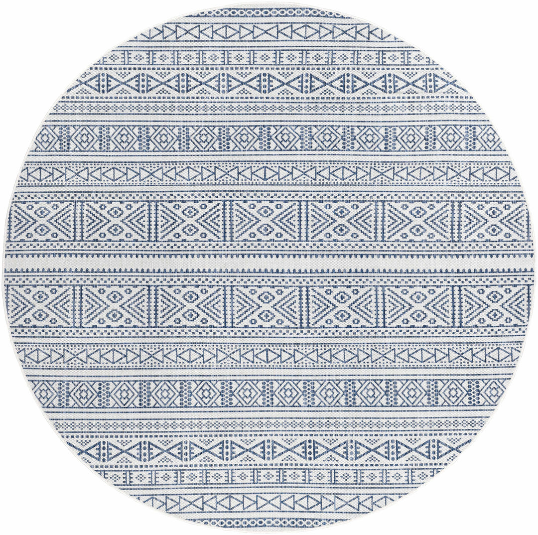 Freshwater Ivory And Blue Modern Style Outdoor Area Rug