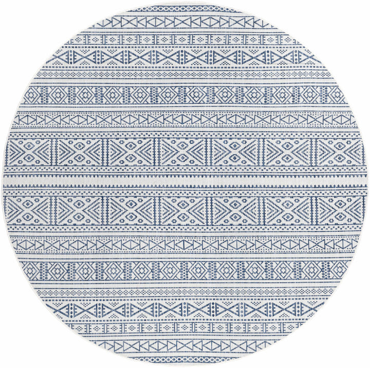 Freshwater Ivory And Blue Modern Style Outdoor Area Rug