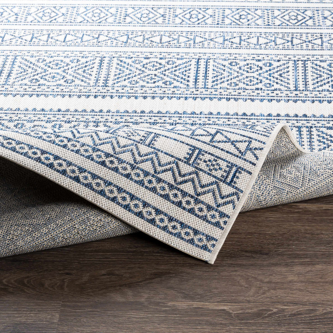 Freshwater Ivory And Blue Modern Style Outdoor Area Rug