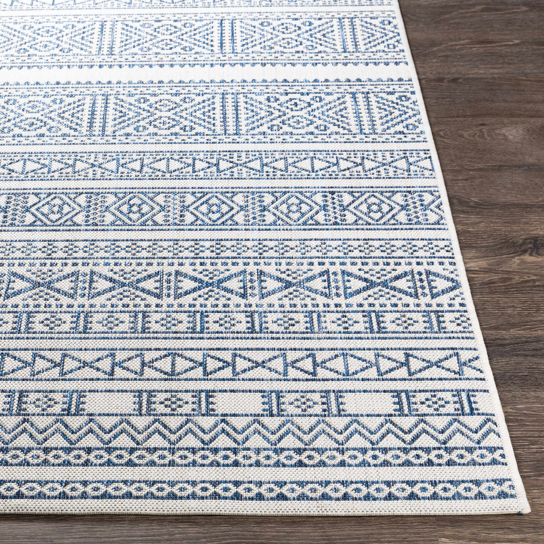 Freshwater Ivory And Blue Modern Style Outdoor Area Rug