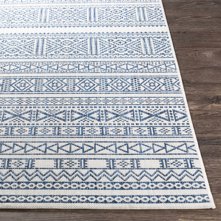 Freshwater Ivory And Blue Modern Style Outdoor Area Rug