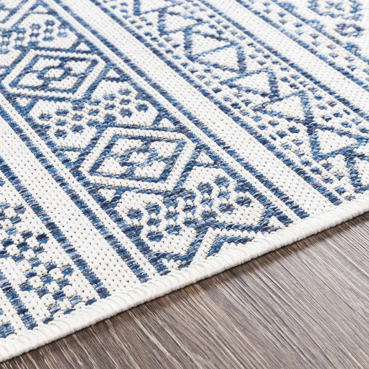 Freshwater Ivory And Blue Modern Style Outdoor Area Rug