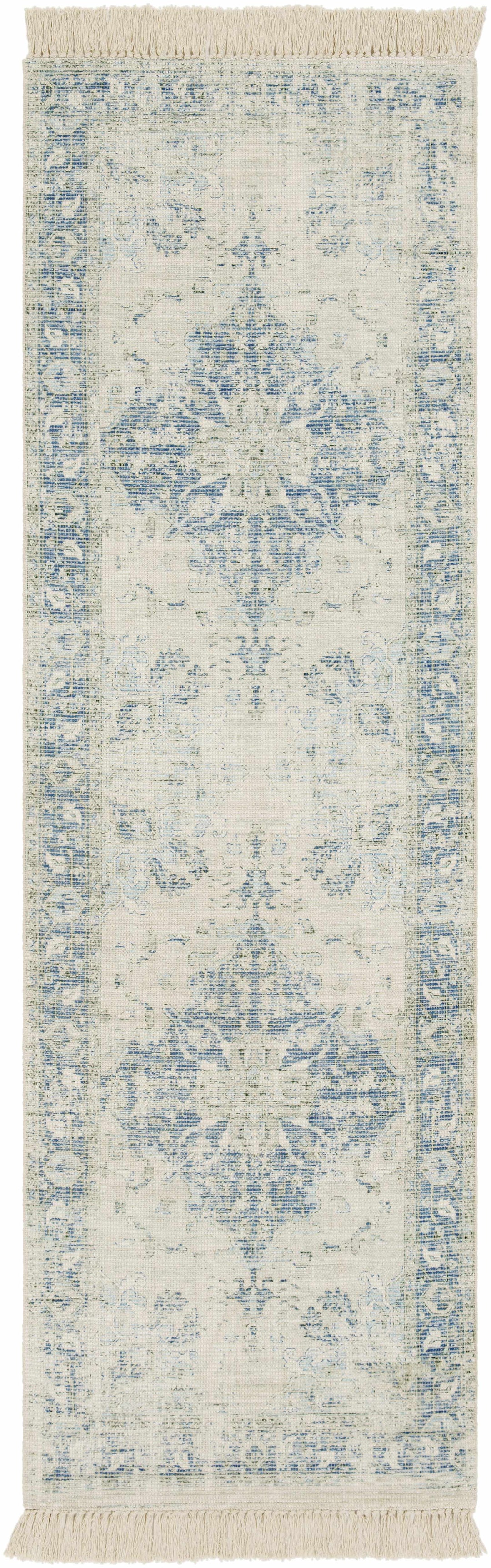 Fairlands Traditional Style Ivory And Blue Hand Woven Area Rug