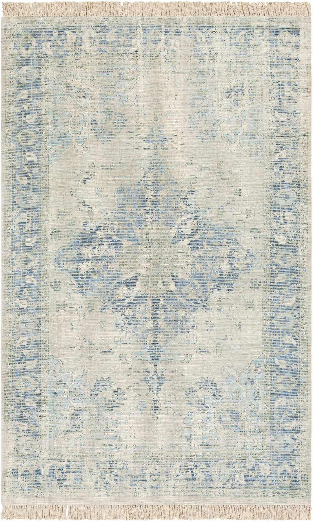 Fairlands Traditional Style Ivory And Blue Hand Woven Area Rug