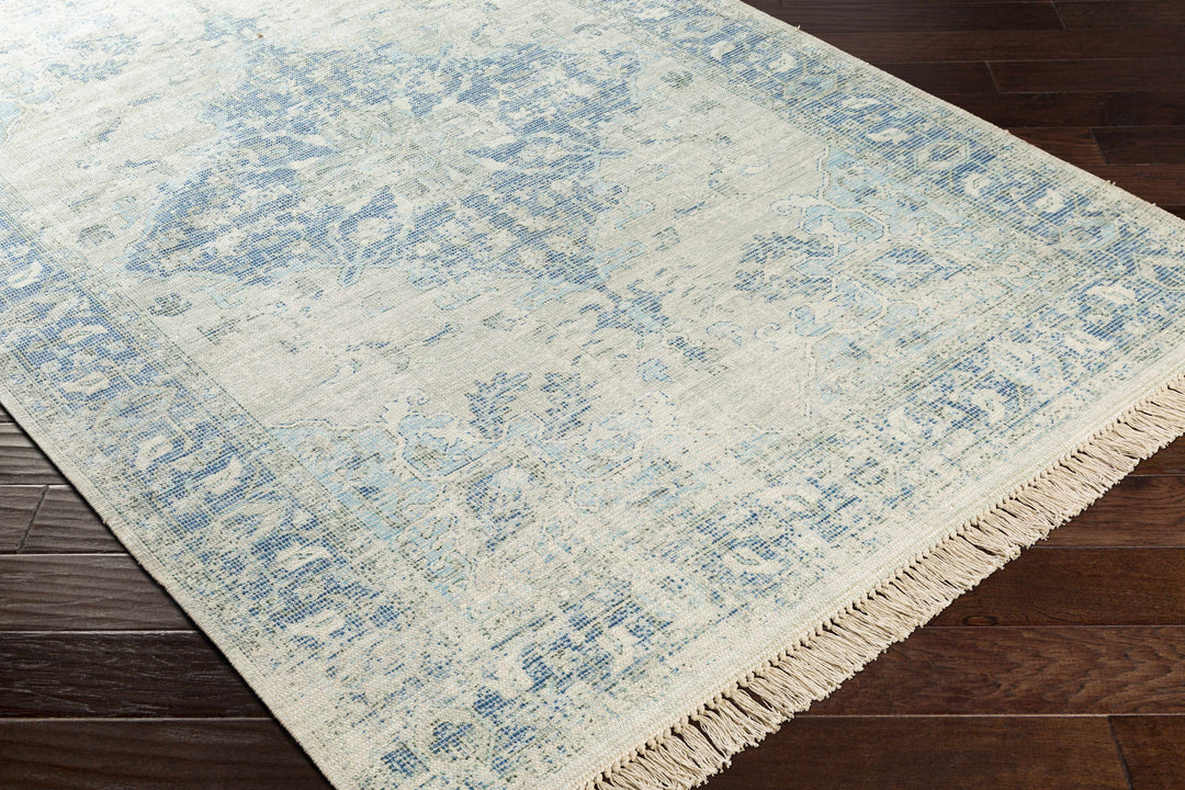 Fairlands Traditional Style Ivory And Blue Hand Woven Area Rug