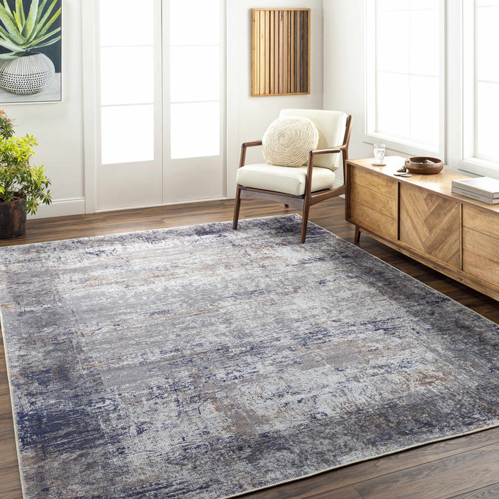 Fairplains Modern Abstract Design Blue Washable Area Rug