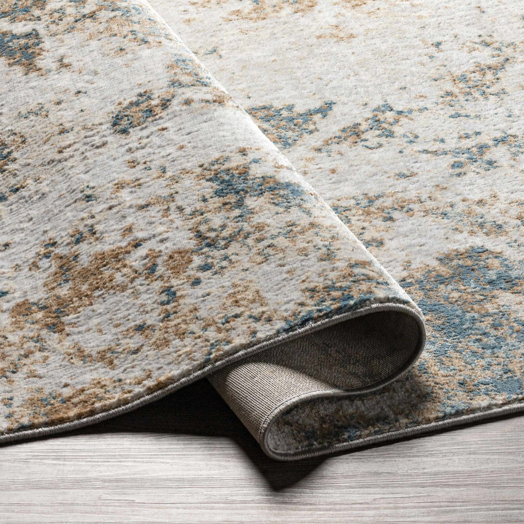 Fruitfulvale Ivory And Blue Modern Abstract Design Area Rug - The Rug Decor