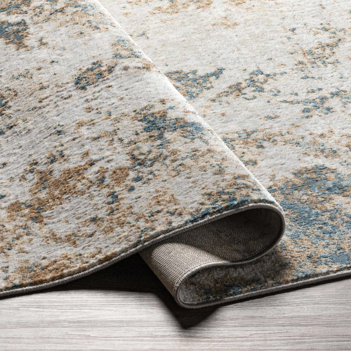 Fruitfulvale Ivory And Blue Modern Abstract Design Area Rug - The Rug Decor