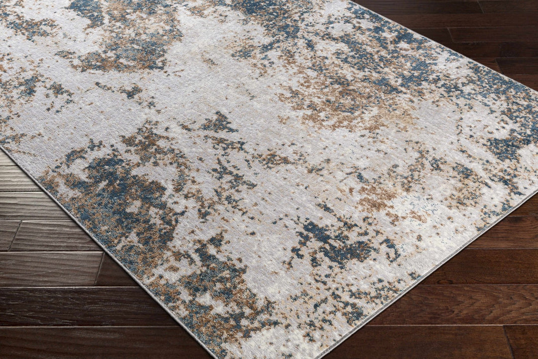 Fruitfulvale Ivory And Blue Modern Abstract Design Area Rug - The Rug Decor