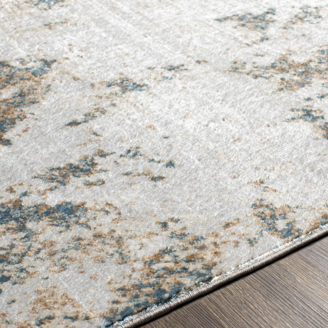 Fruitfulvale Ivory And Blue Modern Abstract Design Area Rug - The Rug Decor