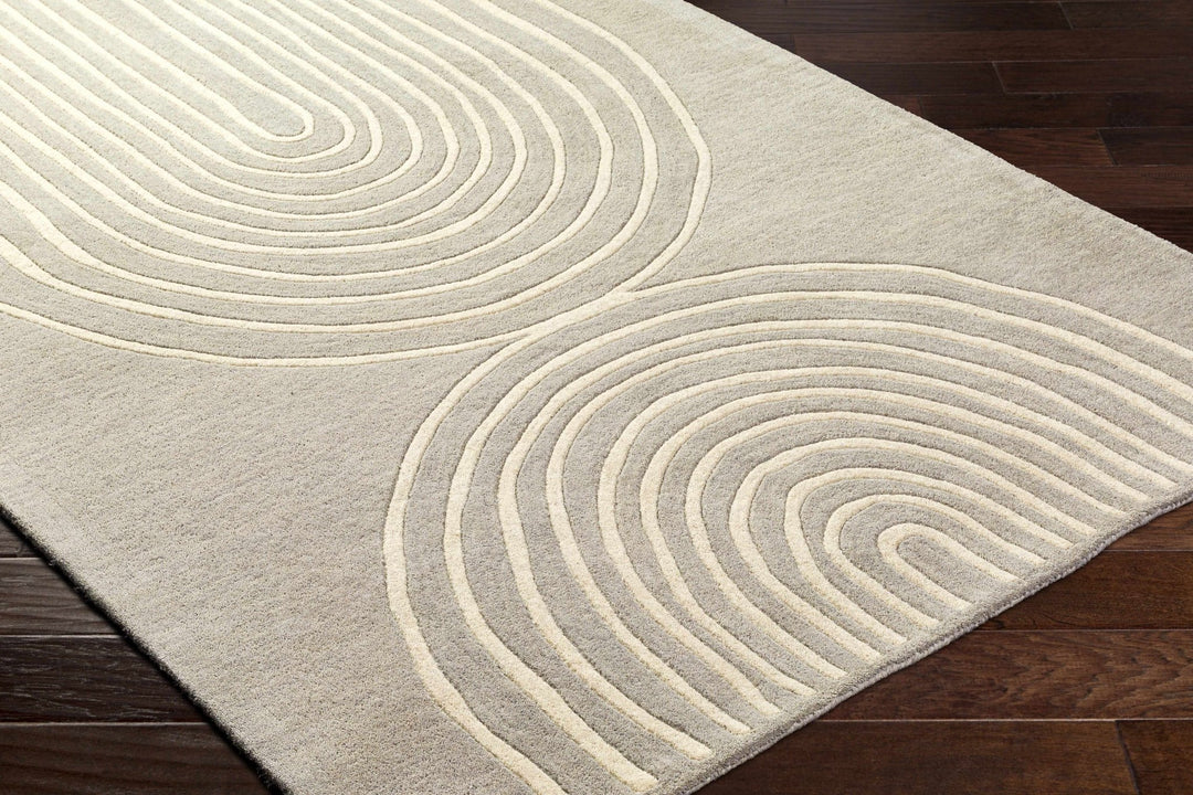 Fuat Contemporary Beige And Gray Hand Tufted Wool Rug - The Rug Decor