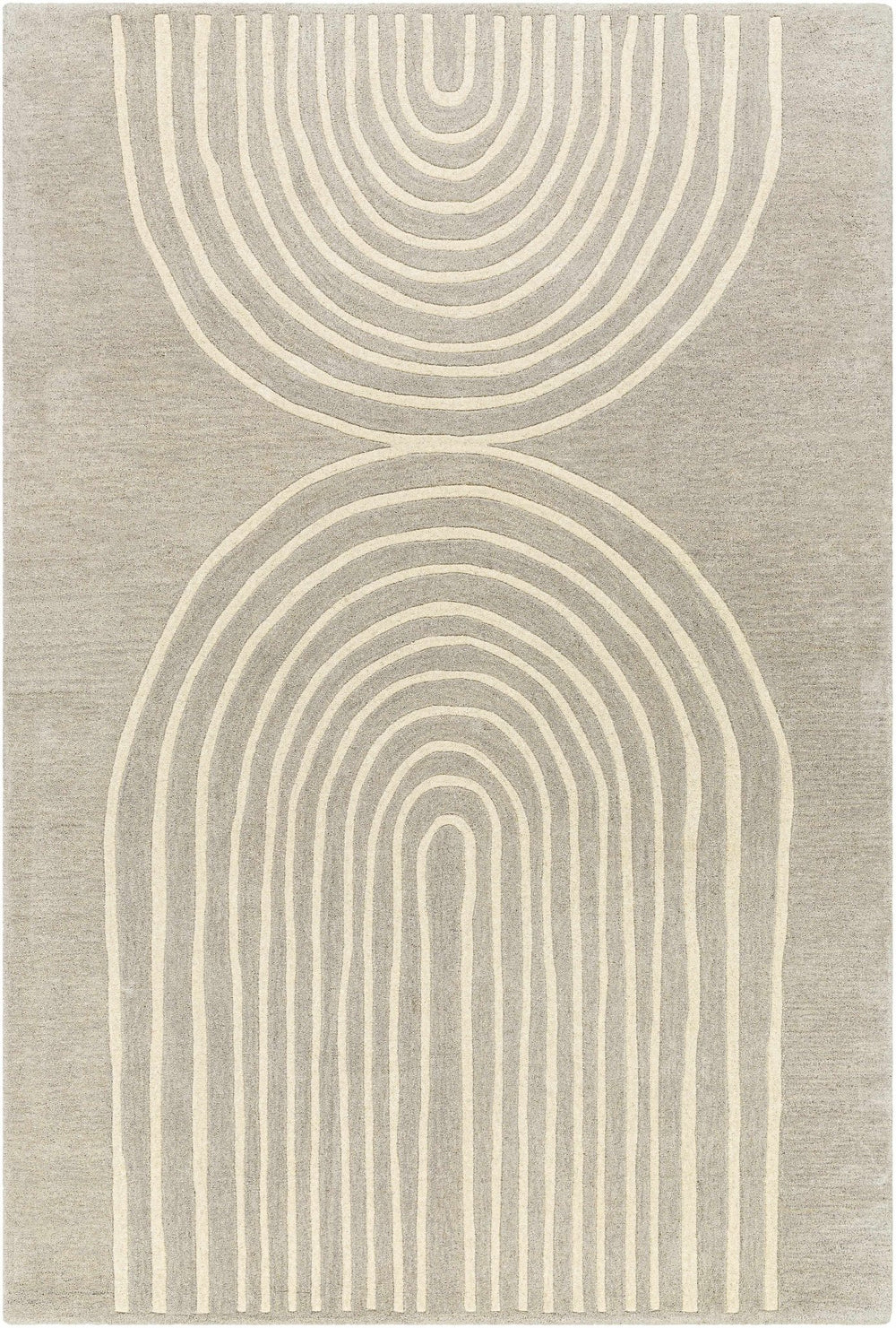 Fuat Contemporary Beige And Gray Hand Tufted Wool Rug - The Rug Decor