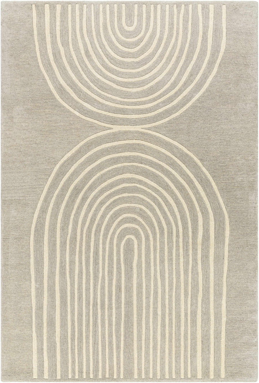 Fuat Contemporary Beige And Gray Hand Tufted Wool Rug - The Rug Decor