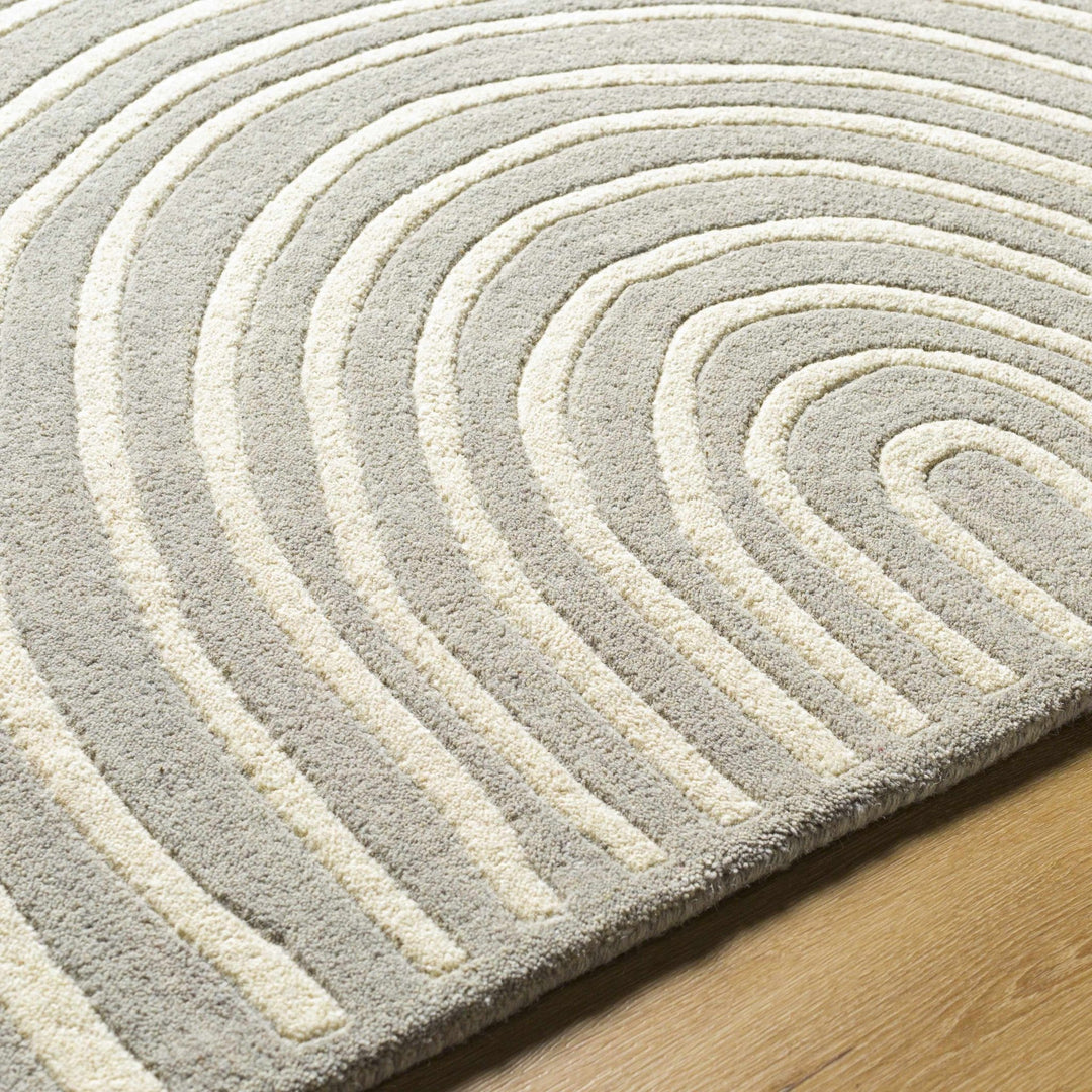 Fuat Contemporary Beige And Gray Hand Tufted Wool Rug - The Rug Decor