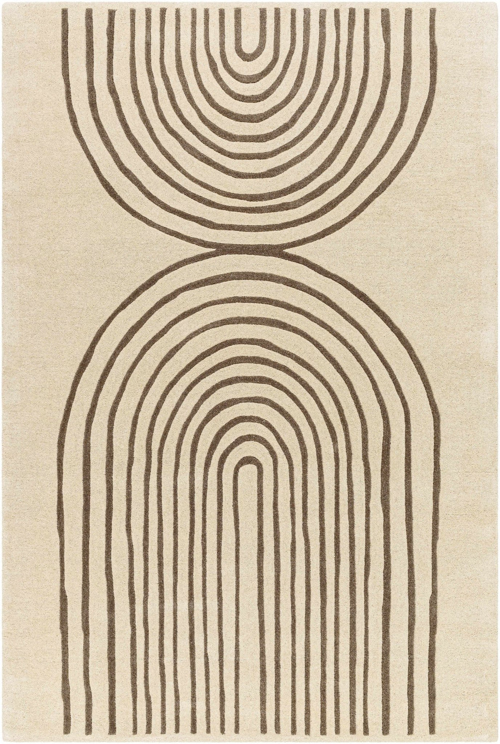 Fuat Contemporary Geometrical Beige And Brown Area Rug - The Rug Decor