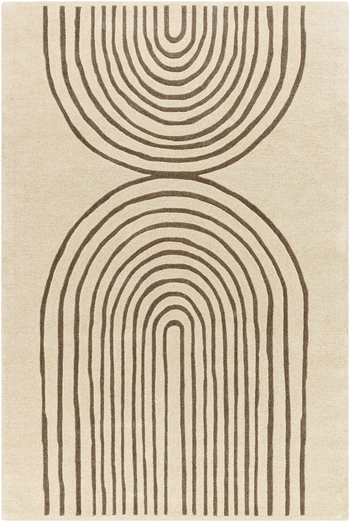 Fuat Contemporary Geometrical Beige And Brown Area Rug - The Rug Decor