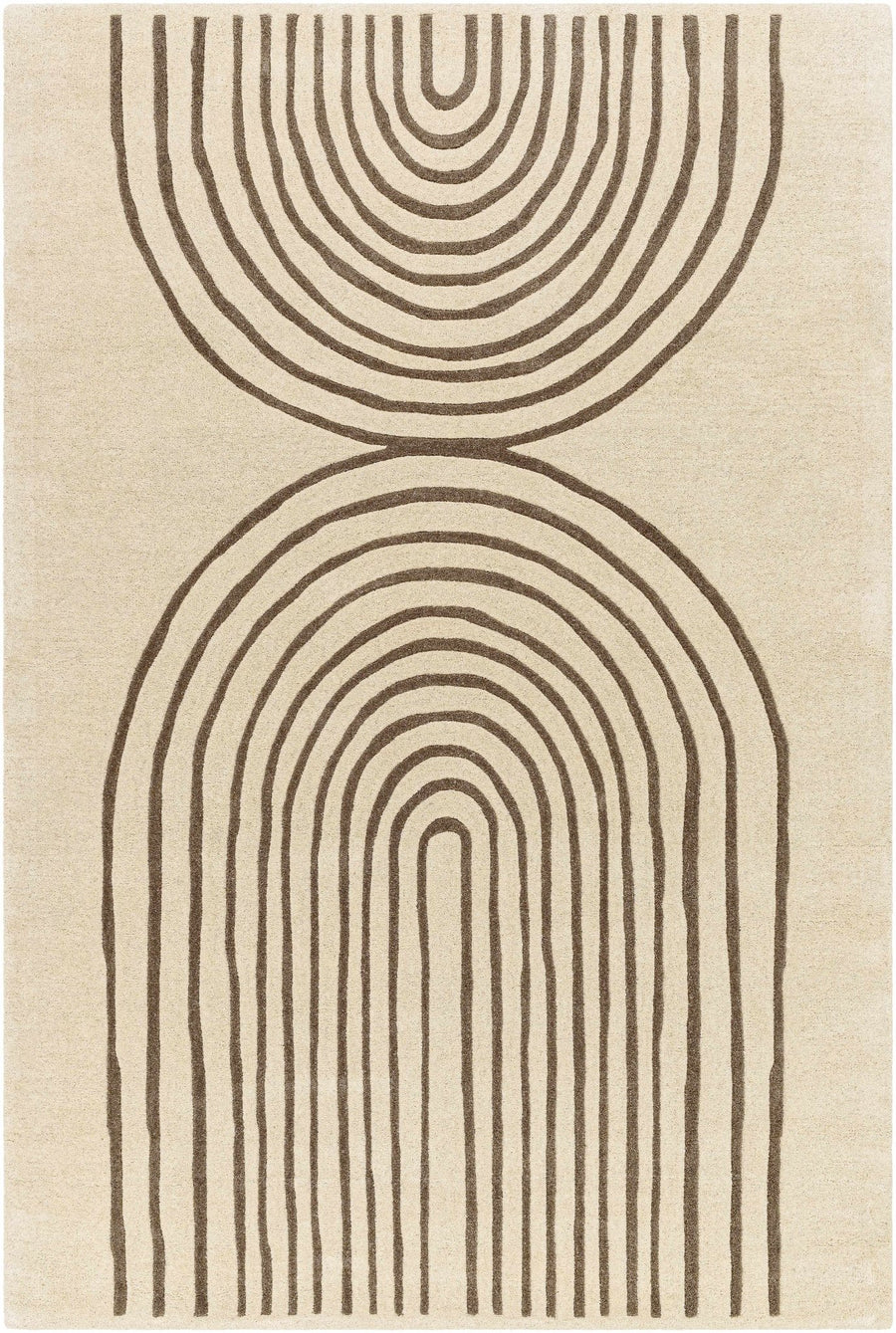 Fuat Contemporary Geometrical Beige And Brown Area Rug - The Rug Decor