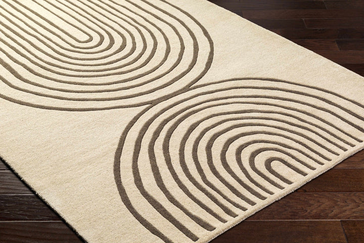 Fuat Contemporary Geometrical Beige And Brown Area Rug - The Rug Decor