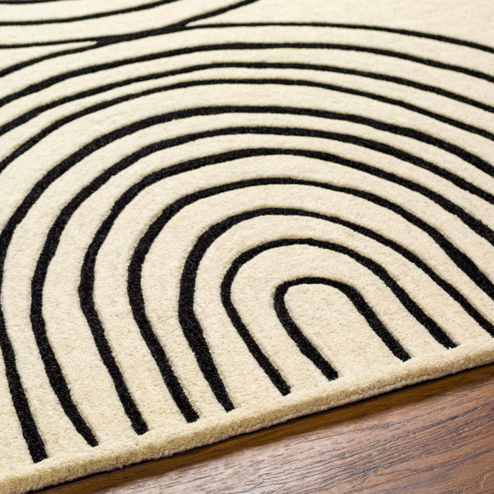 Fuat Hand - Tufted Contemporary Ivory And Black Rug - The Rug Decor