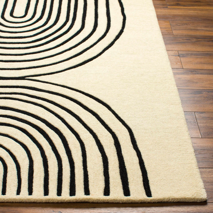Fuat Hand - Tufted Contemporary Ivory And Black Rug - The Rug Decor