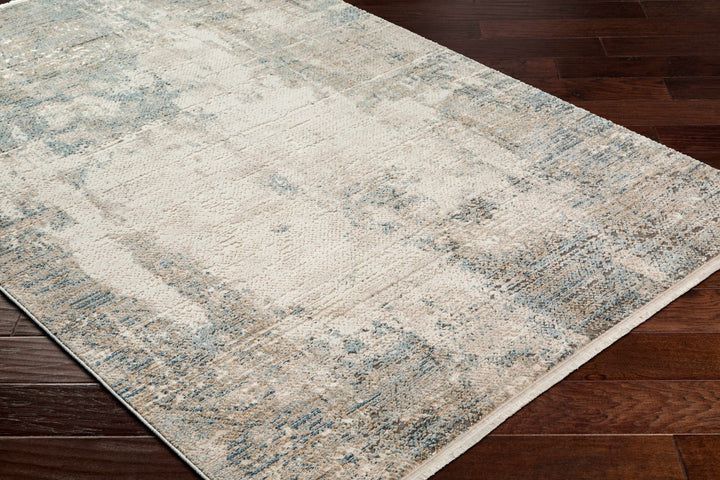 Funda Modern Abstract Design Beige And Blue Area Rug - The Rug Decor
