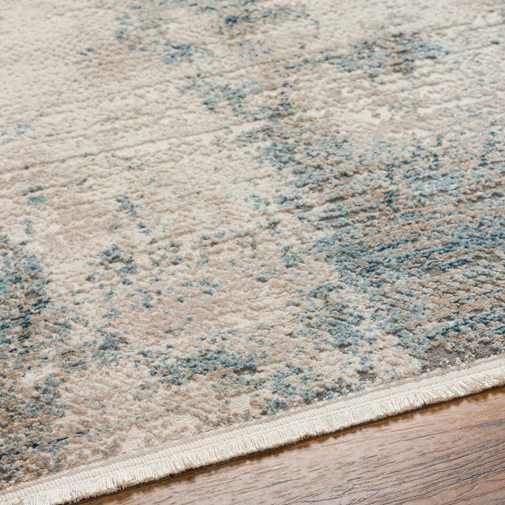 Funda Modern Abstract Design Beige And Blue Area Rug - The Rug Decor